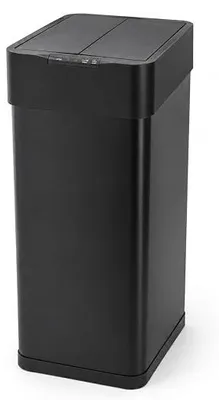 Imagen del producto de Contenedor de residuos con sensor, 60 litros – Cubo de basura de acero inoxidable con doble apertura de válvula – Cierre suave – Color