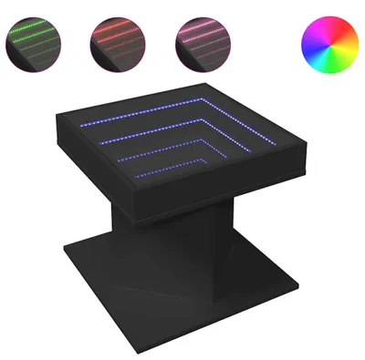Produktbild von vidaXL LED-Couchtisch Schwarz 50x50x45 cm Holzwerkstoff
