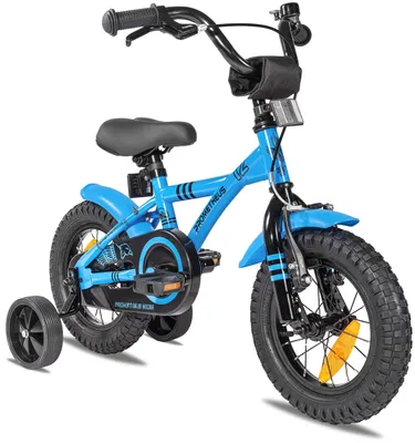 Image de Vélo pour enfants de 12 pouces, avec stabilisateurs et frein à rétropédalage, couleur bleue