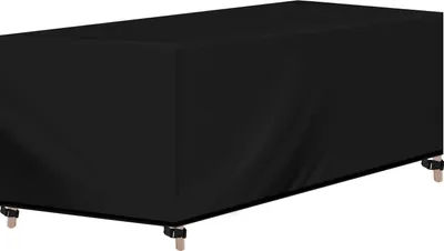 Produktbild von Abdeckung für Gartenmöbel, rechteckig, 170 x 95 x 74 cm, Abdeckhaube aus 420D Oxford-Gewebe, wasserdicht, UV-beständig, Schutzhülle für Möbelsets, Gartentisch, Sitzgruppe, schwarz
