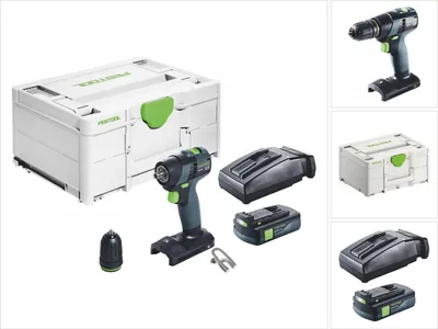 Immagine prodotto di Trapano avvitatore a batteria Festool TXS 18-Basic 18 V 40 Nm brushless + 1x batteria ricaricabile 3,0 Ah + caricabatterie + systainer