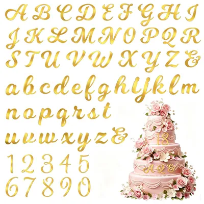 64-teiliges Buchstaben-Kuchen-Dekorationsset