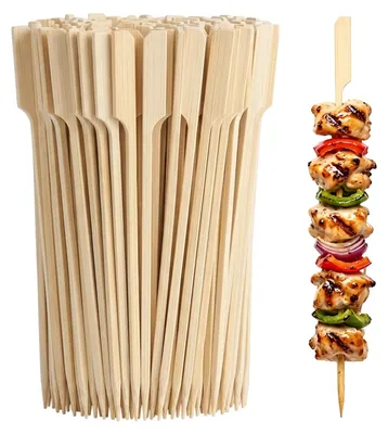 Productafbeelding van Houten spiezen - 200 bamboespiesjes voor fingerfood - 15 cm lang