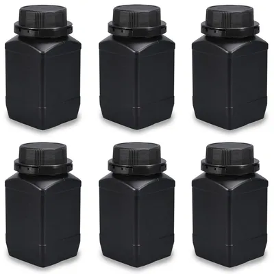 Produktbild von 6 Stücke 500 ml Weithals-Flasche, HDPE Plastikflaschen mit Schraubverschlüssen, Leere Chemiekalienflaschen, Laborflasche für Labor, Küche oder Hobby