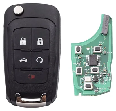 Produktbild von Programierbarer Vollständiger Autoschlüssel, kompatibel mit Chevrolet Captiva, Cruze, Malibu, Opel Antara, mit 4+1 Tasten, Frequenz 433MHz, Chip ID46, Smart Key mit Batterie und Elektronik