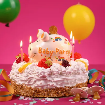 Produktbild von Sparschwein Company Sparschwein "Baby- Party" aus Keramik, Bunt (B/H/T) 12x9x9cm Kleinschwein