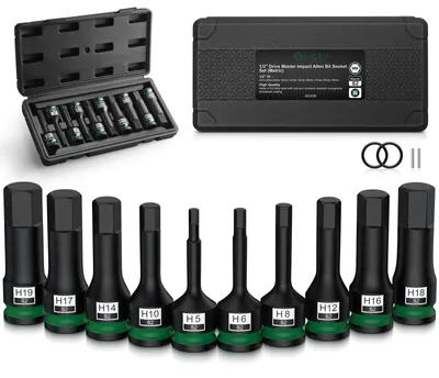 Steckschlüsselsatz 1/2 Zoll, 10-teilig, S2-Stahl, 5-19 mm