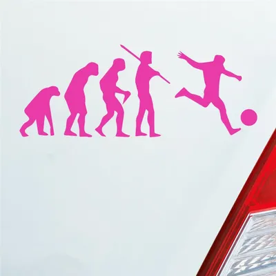 Produktbild von Auto Aufkleber Evolution Fussball Sport Fußball Soccer 15x6 cm Pink Sticker Heckscheibenaufkleber