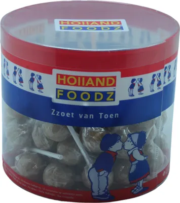 Obrázek produktu pro Holland Foodz lékořicové lízátko kulaté světle hnědé s amoniakem 720g