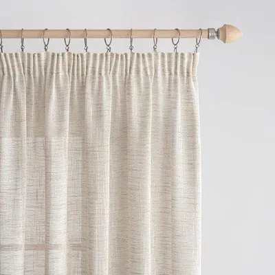 Image de Rideaux transparents en lin - Lot de 2 - Blanc - 140 x 245 cm