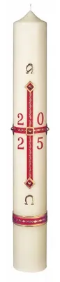 Produktbild von Traditionelle Osterkerze mit 10 % Bienenwachs, Elfenbein, 600 x Ø 80 mm (11351)