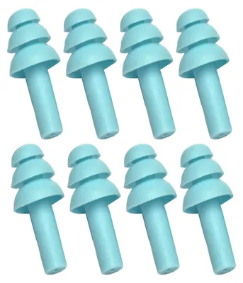 Produktbild von 4 Paar Ohrstöpsel mit Geräuschunterdrückung, waschbar, zum Schlafen, schalldicht, Silikon, schützend, langsamer Rückprall, Blau