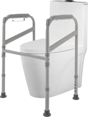 Produktbild von Toilettenaufstehhilfe 65-86cm höhenverstellbar mit Toilettenpapierhalter ohne Bohren rutschfest für Ältere Behinderte Schwangere