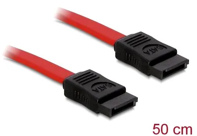 Produktbild von DeLOCK SATA Kabel - 0.5m, 0,5 m, SATA II, Rot