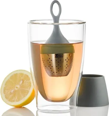 Produktbild von AdHoc FloaTea Tee-Ei Infuser mit Halter - Grau AdHoc FloaTea Tee-Ei Infuser mit Halter - Grau
