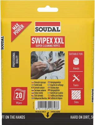 Zdjęcie produktu dla Soudal 96440 Xxl Chusteczki superczyszczące 20 sztuk Żółty Żółty Jeden rozmiar