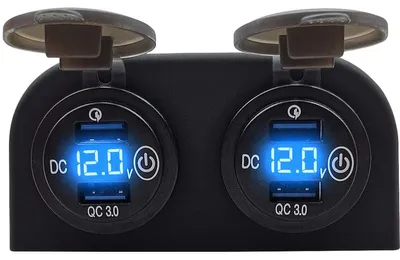 Produktbild von ProRide 12V USB-Ladegerät 2x USB QC3.0 mit Schalter & Voltmeter