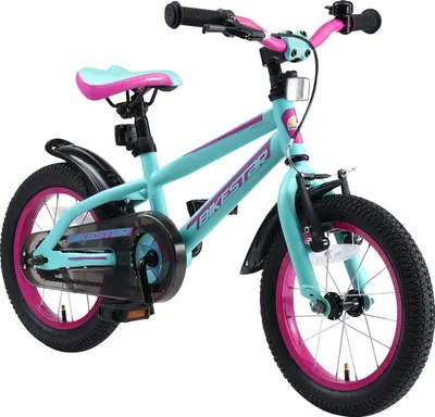 Produktbild von BIKESTAR Kinder Fahrrad ab 4 Jahre | 14 Zoll Urban Jungle | Türkis & Berry