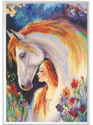 Immagine prodotto di Kit punto croce contato RTO "Golden-Maned Tale", 18x27cm