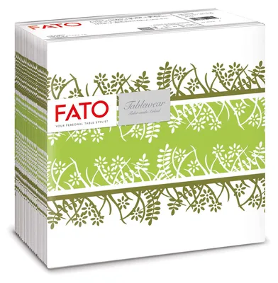 Produktbild von Fato, Trockene Papierservietten, Airlaid, Textileffekt, Packung mit 50 Serviette