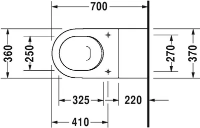 Produktbild von Duravit Duravit Wand-WC STARCK 3 VITAL ti 360x700mm barrierefr we WG