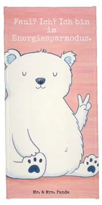 Produktbild von Mr. & Mrs. Panda Handtuch Eisbär Faul Design - Blau Pastell - Geschenk, Duschhandtuch, Reisehandtuch, Strandtuch, Nordpol, Arbeit, Badehandtuch, Bär, Strandlaken, Teddy