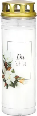 Produktbild von Ewiglicht mit Deckel Magnolie, Motiv "Du fehlst"