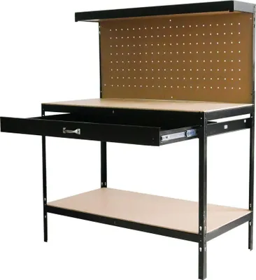 Immagine prodotto di Tavolo Racks DWB60, da lavoro, per officina, 1x cassetto, 120x60x150 cm, max. 230 kg