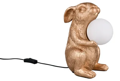 Obrázek produktu pro Stolní lampa, figurální, zlatá barva, kabelový spínač, V 28 cm