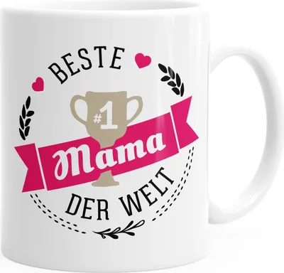 Produktbild von Kaffee-Tasse beste Mama der Welt Geschenk für Mama MoonWorks® weiß unisize