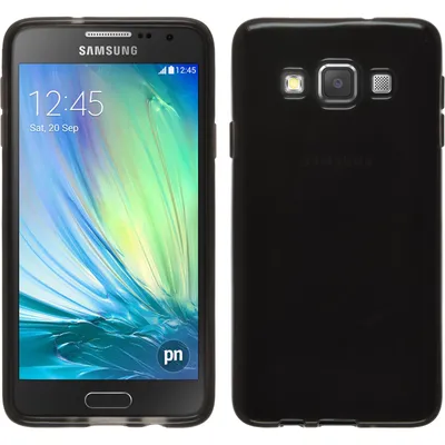 Produktbild von PhoneNatic Case kompatibel mit Samsung Galaxy A3 (A300) - schwarz Silikon Hülle transparent + 2 Schutzfolien