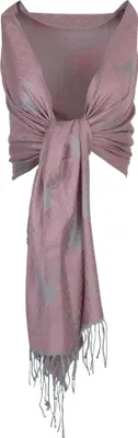 Produktbild von Halstuch Schal mit Hirschkopf Motiv 185 x 70 cm | Rosa / Silber