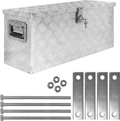 Image de Truck Box Caisse de Transport Remorque Boîte à Outils Chequer Plaque en Alu y compris matériel de montage D055 trucky