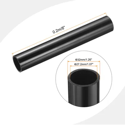 Produktbild von PVC Rohr, Durchmesser 27.2mm L?nge 0.2m Rund Kunststoffrohr fš¹r Garten, Aquarium, Wasserleitung, Kabelkanal, lš¹ftungsrohr (Schwarz)