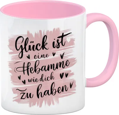 Produktbild von Glück ist eine Hebamme wie dich zu haben Kaffeebecher in rosa