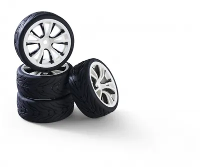 Immagine prodotto di Pneumatici Carson con cerchi 1:10 set di ruote M-Design (4) bianco/nero