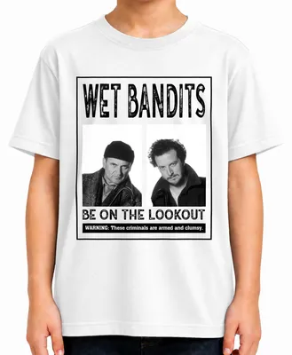 Immagine prodotto di Wet Bandits Harry Marv Mugshot - Kevin Home Alone Wet Bandits Ugly Christmas Sweater Maglietta unisex per bambini, Bianco, 116