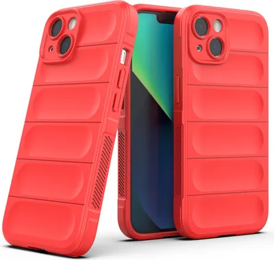 Produktbild von iPhone 14 Plus Hülle, Weich TPU Silikon Stossfest Anti-rutsch Schutzhülle für iPhone 14 Plus Rot