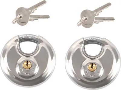 Produktbild von 2 Stück Rundschloss Bügelstärke ca. 25 mm Anhängerschloss 70 mm Vorhängeschloss