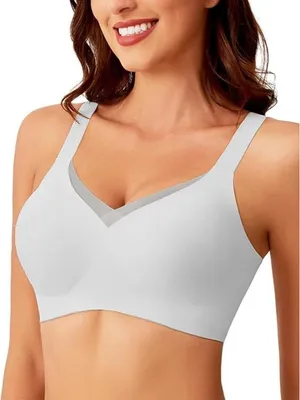 Image de INF Soutien-gorge Rembourré Sans Armatures Taille L - Soutien 3D & Ailes Latérales Blanc