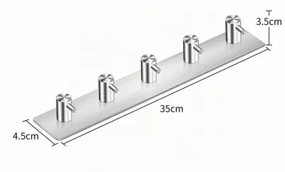 Produktbild von Handtuchhalter Wandhaken 5 Haken Edelstahl Silber