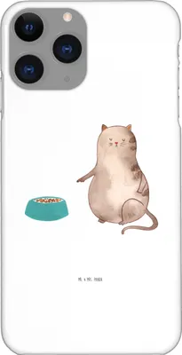 Produktbild von Mr. & Mrs. Panda Iphone 11 Pro Handyhülle Katze Fressen - Weiß - Geschenk, Premium Kunststoff, Handy Case