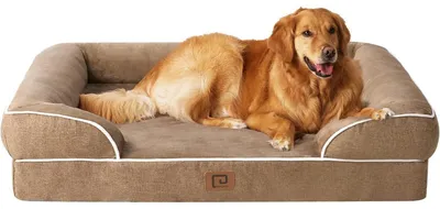 Produktbild von Orthopädisches Hundebett XL 112x81cm Memory Foam Hundekorb waschbar wasserdicht rutschfest Kamel