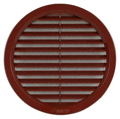 Productafbeelding van Ventilatierooster Haco rond met gaas VM-O 140 mm - bruin 0404