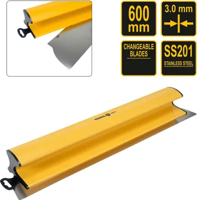 Produktbild von Flächenspachtel 25 40 60 80 100 cm Fassadenspachtel mit Metallklinge Spachtel Flächenrakel Wechselblatt, Länge:Flächenspachtel 600mm (06003)