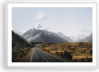 Produktbild von Gerahmtes Poster - Weißer Rahmen - Weg Berg Gipfel - 70x50 cm - Wand Bild - Wanddeko - Wandbilder - Kunstposter - Wandposter - Bilderrahmen - Bilder - Kunstdruck - Wanddekoration - P2WAA70x50-4833
