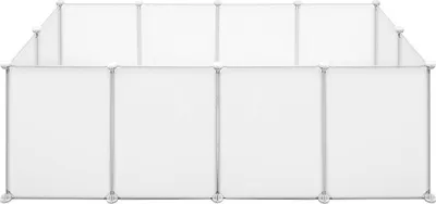Produktbild von Happyment Kleintier-Dierenren Loca – Extra hoher Kleintierstall – Verstellbar – Hasenren – Hühnerren – Welpenren – Katzenren – Schwarz – 142×72×45cm