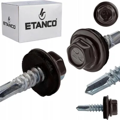 Obrázok produktu pre ETANCO GT5 samorezné skrutky kov - kov 5,5 x 25 mm RAL 8019 250 ks.