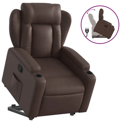 Image de vidaXL Fauteuil relax avec releveur Marron Similicuir