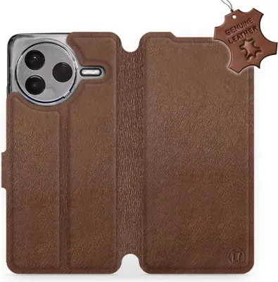 Produktbild von Echtleder Handyhülle für Xiaomi POCO F7 Pro, Mobiwear Leather, Braun